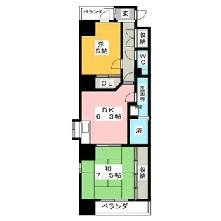 2DKの間取り画像