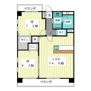 MIWANA GARDEN【1階】の間取り