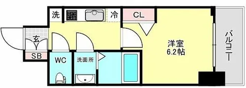ファステート難波ラグジュ【4階】の間取り
