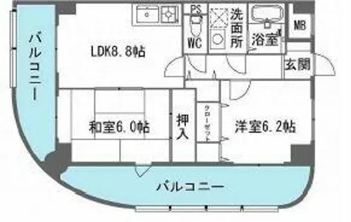 福本ハーバービュースクエア【608号室】の間取り