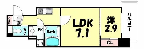 アドバンス三宮ラシュレ【3階】の間取り