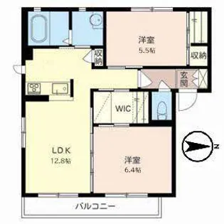 シャーメゾン ルラーシュ【0201号室】の間取り