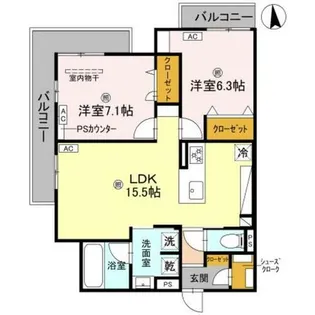 スペチアーレ杭全【2階】の間取り