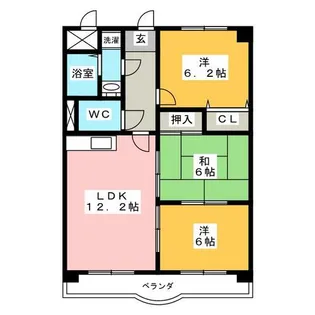 ハピネス五反田【4階】の間取り