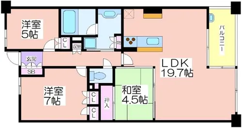 リバーガーデンコスモスクエア【15階】の間取り