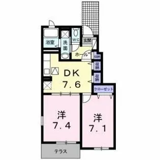 レジデンス根来【1階】の間取り