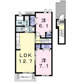 レジデンス根来【2階】の間取り
