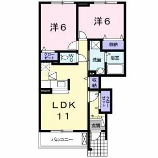 さくらB棟【1階】の間取り