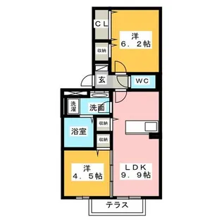 ラインハイム菫【2階】の間取り