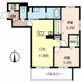 シャーメゾン アミシゲ【0202号室】の間取り
