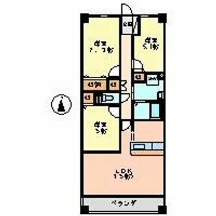 ソーラスフロント富船【5階】の間取り