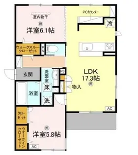 La Coeur北島【1階】の間取り