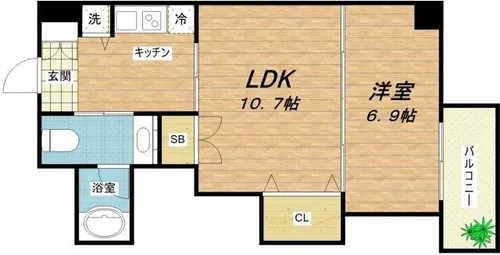 クリスタルブライト天満橋リバーサイド【10階】の間取り