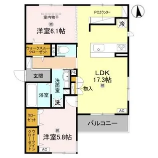 La Coeur北島【2階】の間取り