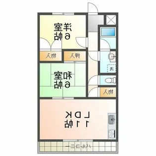 マンションアムール【2階】の間取り