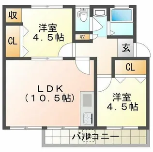 明舞第1団地2号棟【3階】の間取り