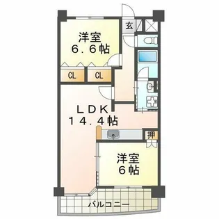 リュイール桃山台【4階】の間取り