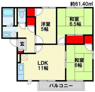 サラダ村 C棟【202号室】の間取り