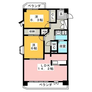 アークヒルズ徳重【5階】の間取り