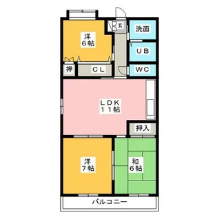 ファミーユ・ひょうたん山【2階】の間取り