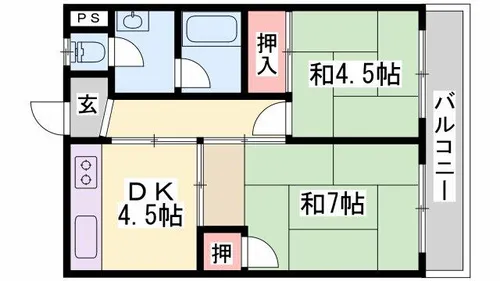 シャトー東洋【514号室】の間取り