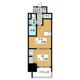 1DKの間取り画像