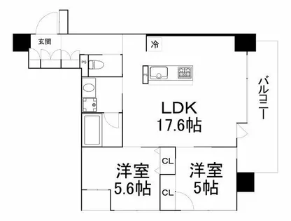 フローレス都島Ⅰ【5階】の間取り