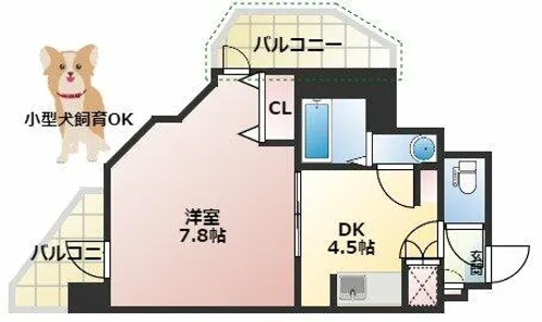 さんさん千林【5階】の間取り