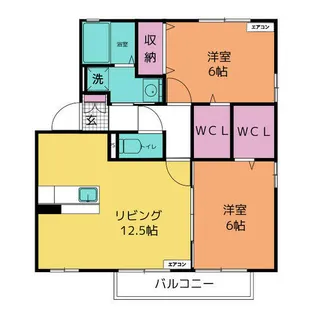 ウィルモア蔵子 B棟【2階】の間取り
