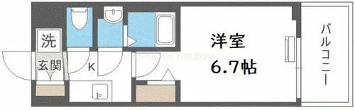Alivis福島海老江【3階】の間取り