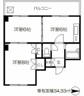 サンビレッジ【8階】の間取り