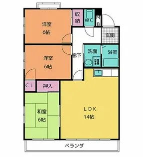 オーロパーク中平【4階】の間取り