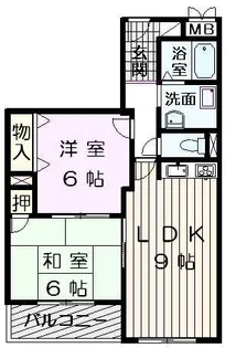 ディアコートかみやま【2階】の間取り