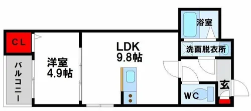 アプリーレ若松【2階】の間取り