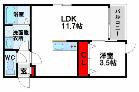 アプリーレ若松【3階】の間取り