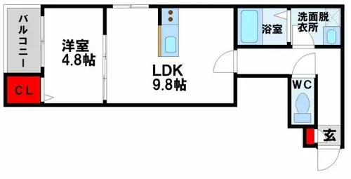 アプリーレ若松【3階】の間取り