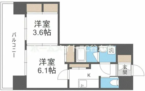 スプランディッド江坂駅前【14階】の間取り
