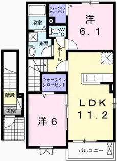 兵庫県姫路市広畑区西蒲田【アパート】の間取り