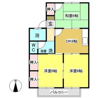 スリーゼ鈴東B【1階】の間取り