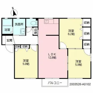 フィオーレⅠ A棟【1階】の間取り