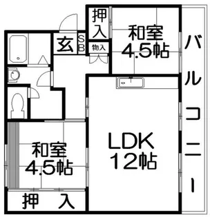 釈尊寺第一住宅 7号棟【5階】の間取り