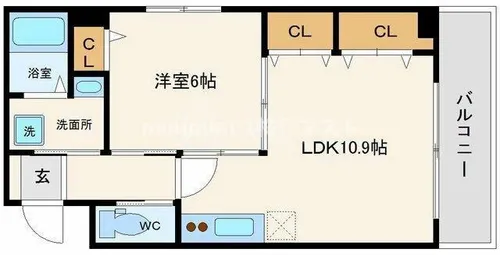 エルミタージュ難波南Ⅲ【5階】の間取り