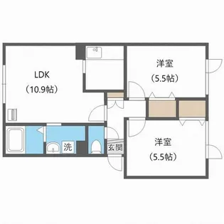 エナージ山鼻【2階】の間取り