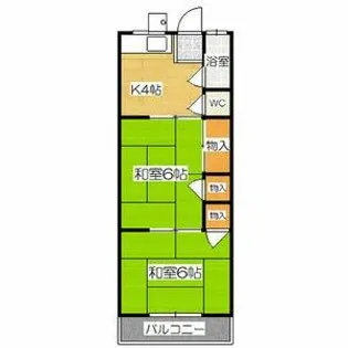 錦見荘【F号室】の間取り