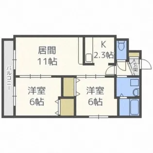 ハイパール南平岸【2階】の間取り