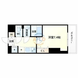 Luxe江坂Ⅱ【12階】の間取り