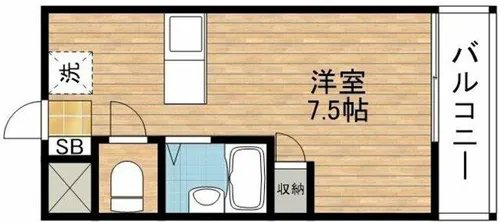 クラージュ保城【405号室】の間取り