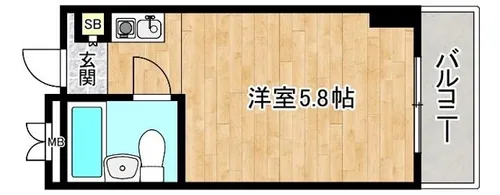 RUGGER PALACE寺田町【5階】の間取り