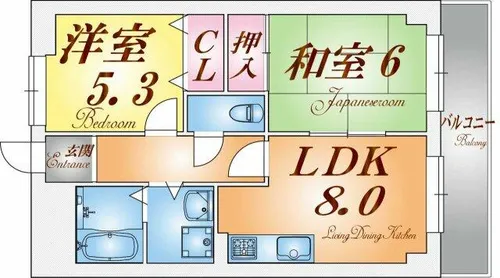 エトワール長尾【2階】の間取り