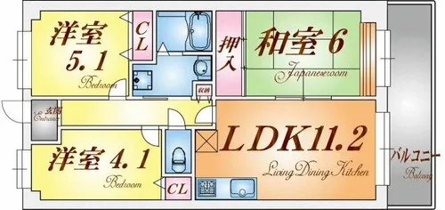 エトワール門口【7階】の間取り